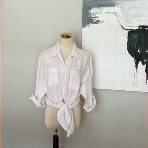 Irish linen lightweight Flowey pink blouse